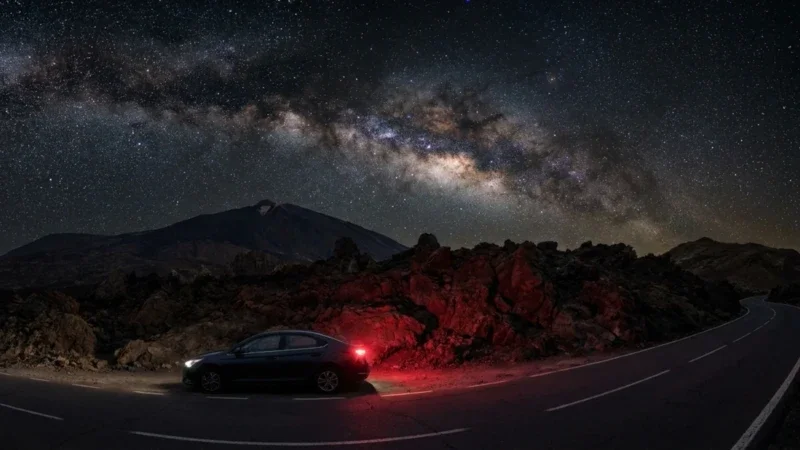 Stjörnuskoðun á Tenerife: akstur upp Teidefjall að nóttu